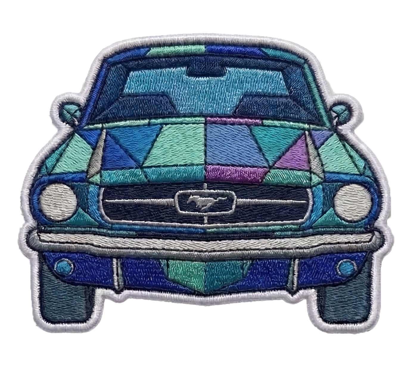 After — digitized embroidery sew-out